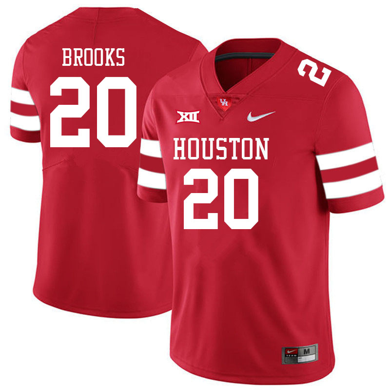 Men-Youth #20 Antonio Brooks Houston Cougars College Big 12 Conference Football Jerseys Sale-Red
